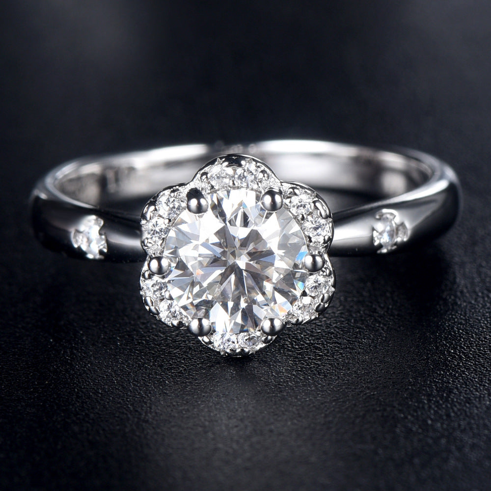 The Florette Collection – 1 Carat Floral Moissanite & Diamond Ring