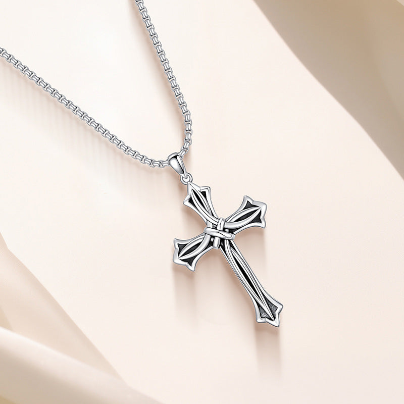 Minimalist Cross Pendant Necklace - Unisex Urban Chain Collarbone