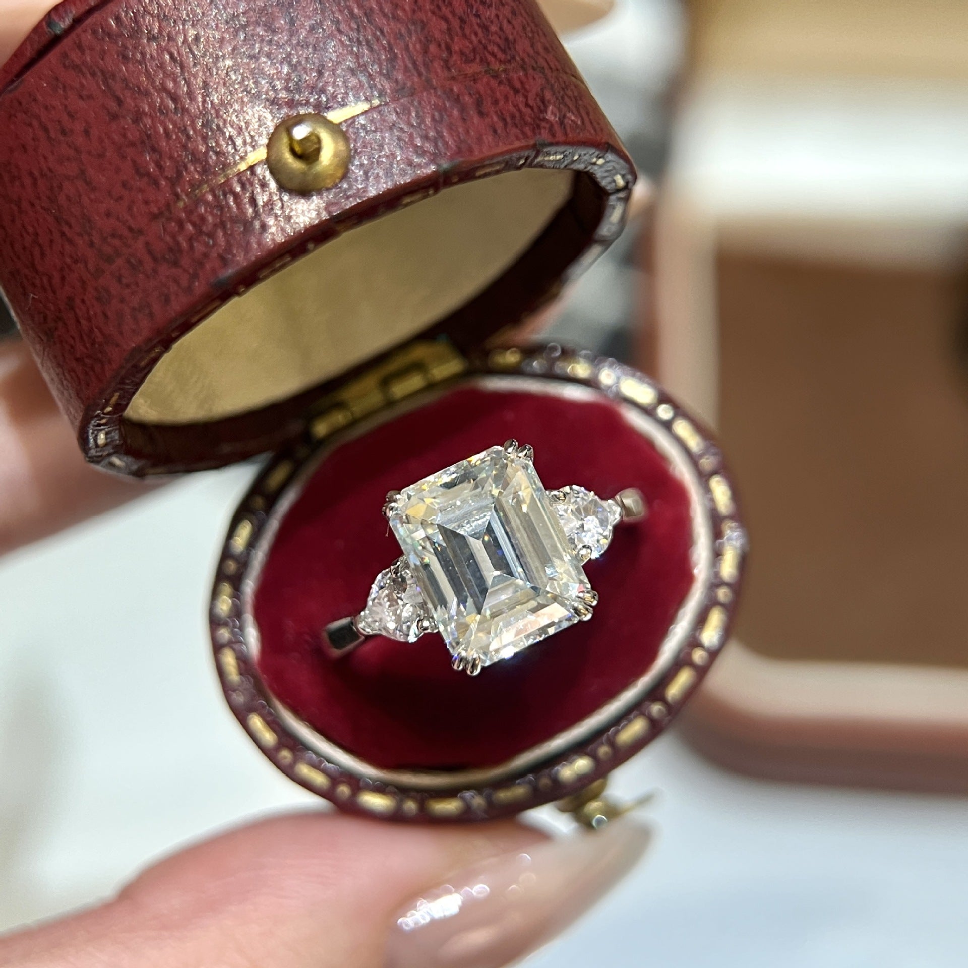 4 Ct Cushion Cut Moissanite Ring in 925 Sterling Silver, 8x10mm Wedding Engagement Band, Luxury Fashion Jewelry Gift for Women