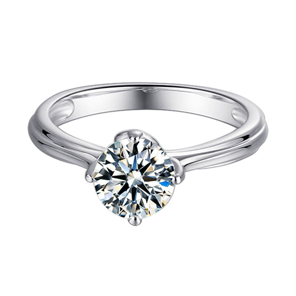 Eclipse™ D-Color Moissanite Ring – GRA Certified Sterling Silver
