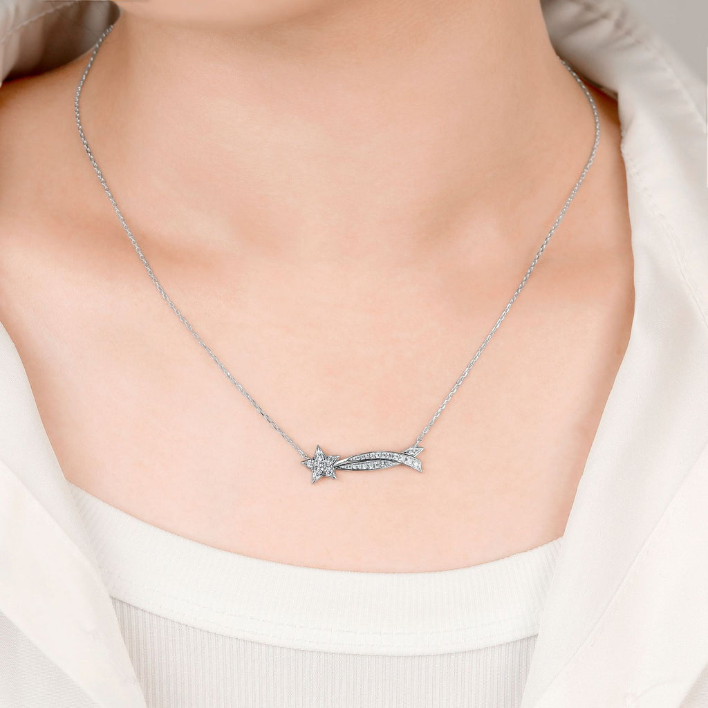 Elegant Butterfly Bow Pendant Necklace – Sterling Silver 925 Long Layering Chain for Women