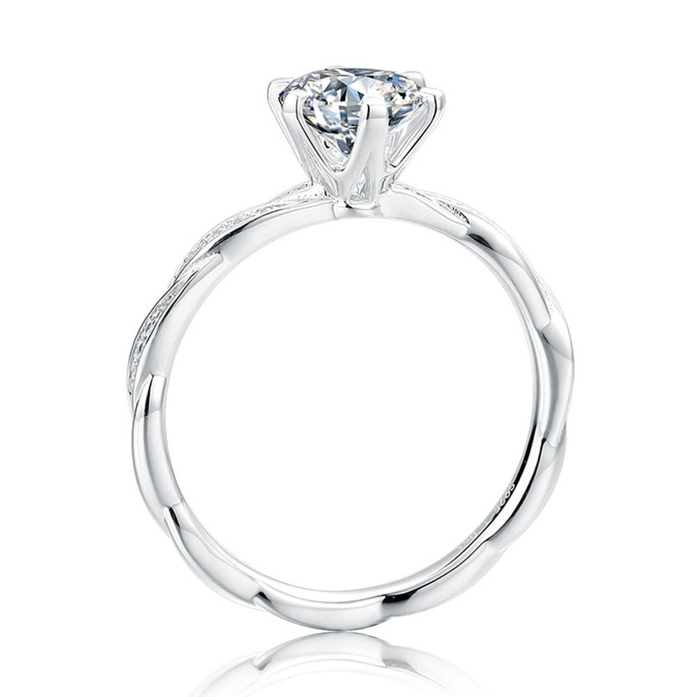 Twisted Geometric Moissanite Ring - Rhodium-Plated Sterling Silver Women's Jewelry