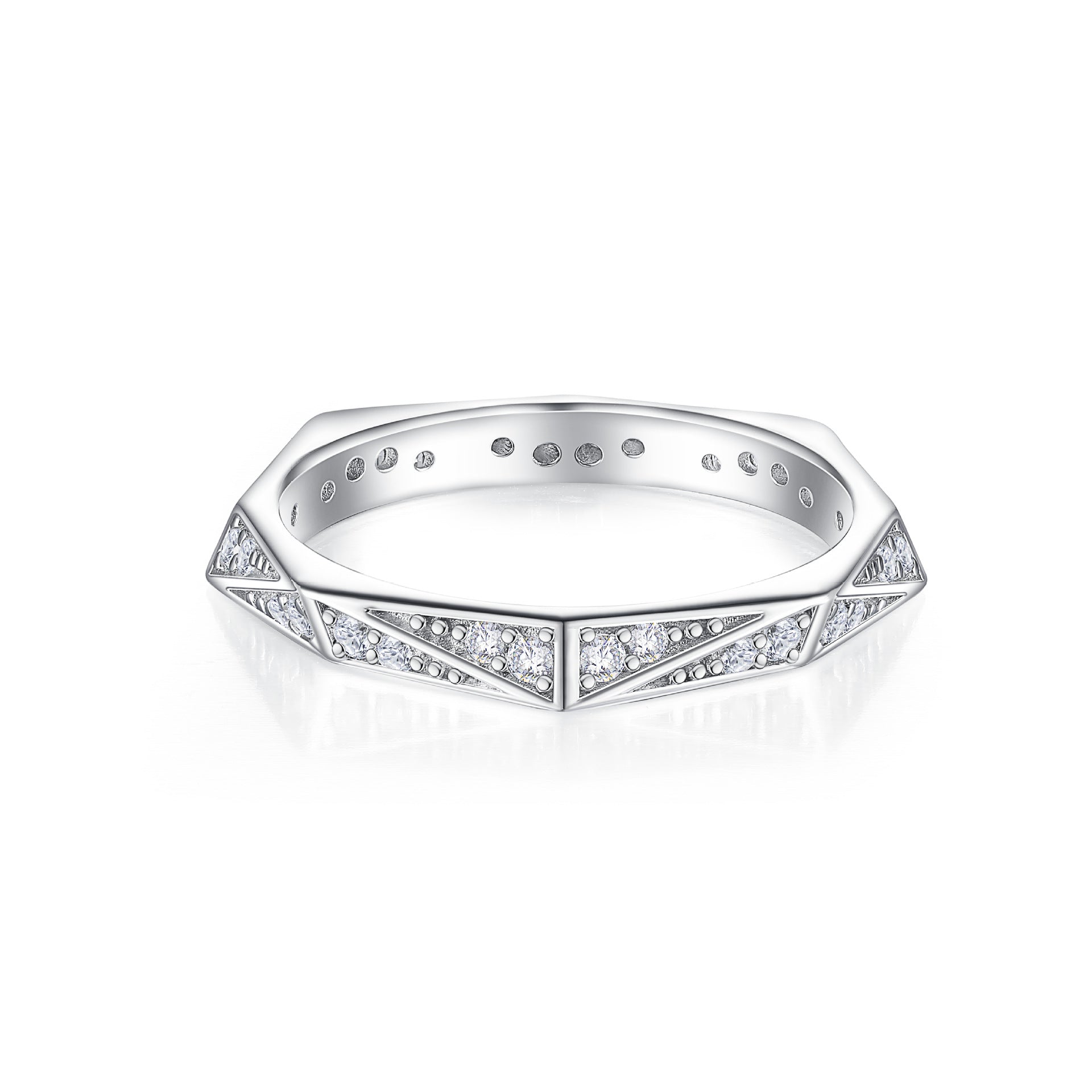 925 Sterling Silver Full Pave CZ Eternity Band | Women's Wedding Ring, Full Circle Diamond-Look Ring