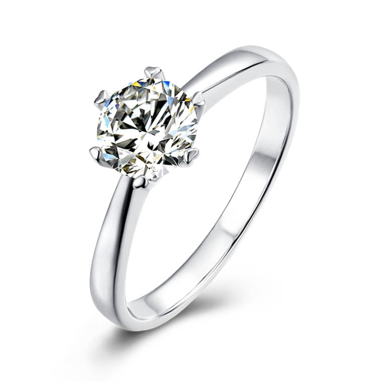 Snowdrift™ Solitaire Moissanite Ring – Sterling Silver Claw Setting