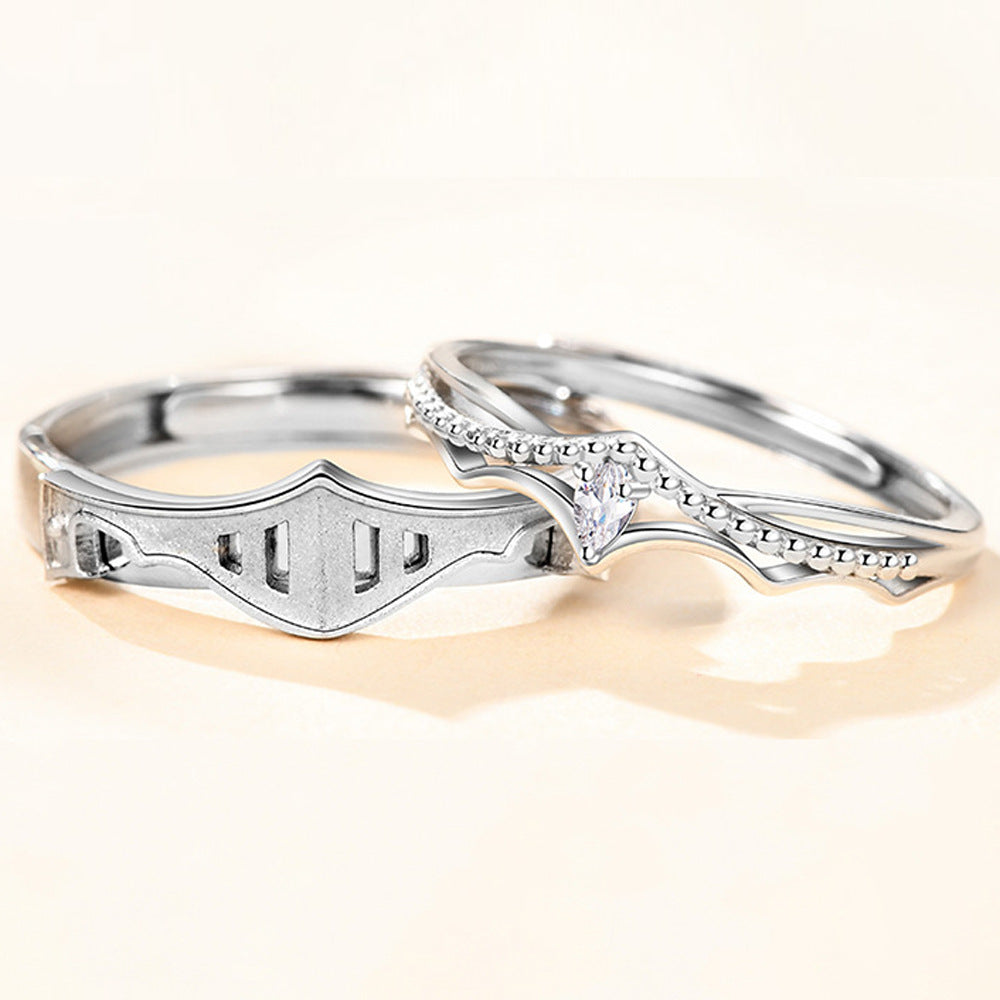 Medieval-Inspired Sterling Silver Couple Rings | His & Hers Matching Bands (Timeless Love Story Design)