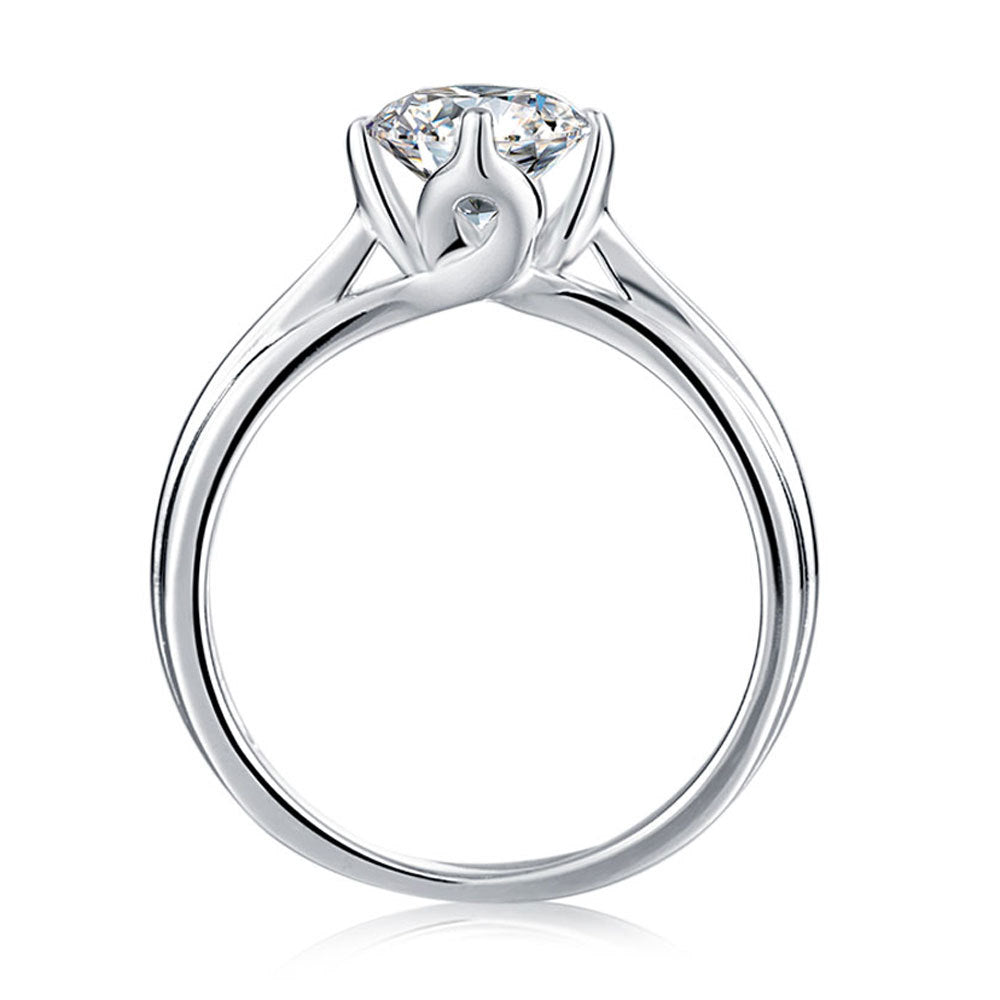 Eclipse™ D-Color Moissanite Ring – GRA Certified Sterling Silver