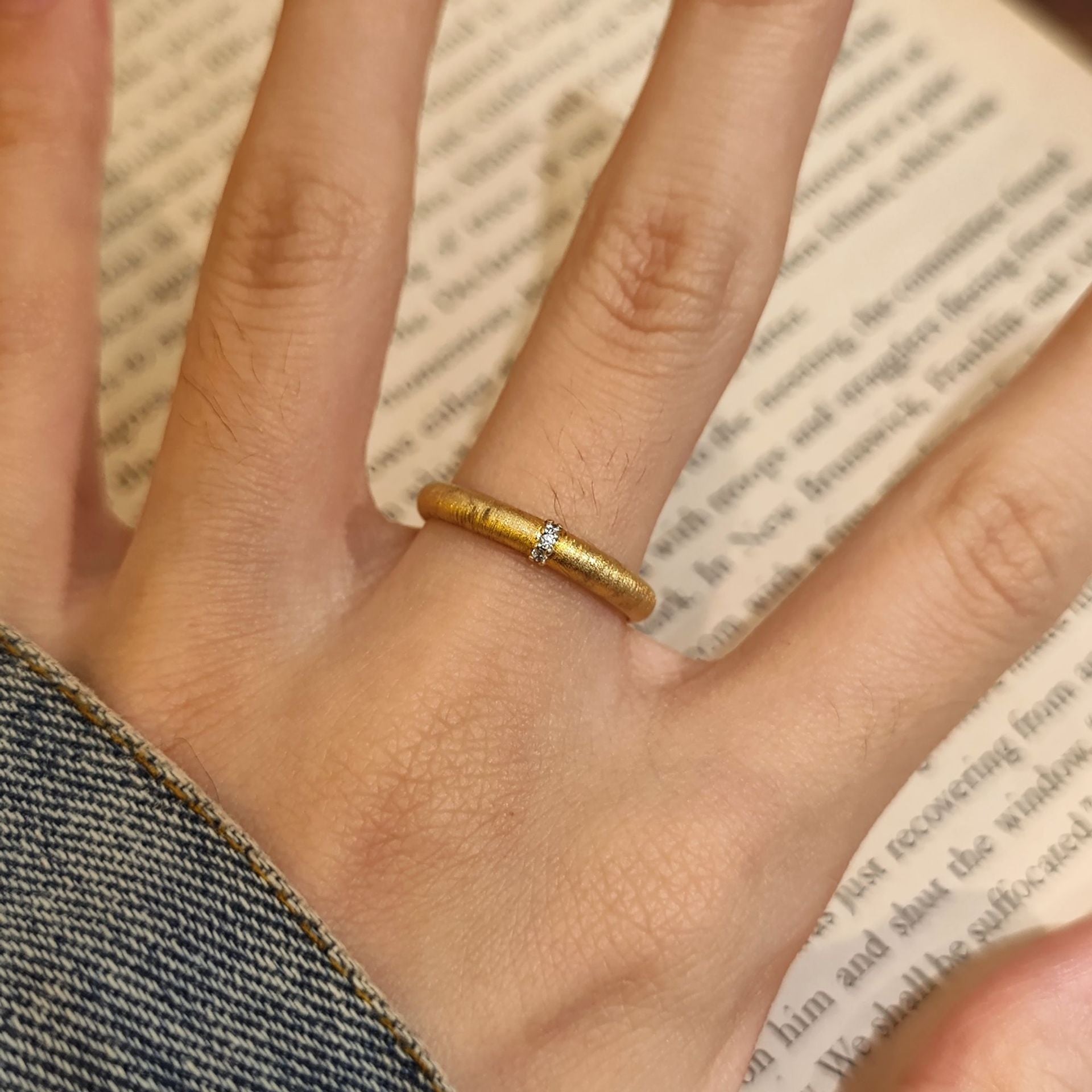 Vintage Italian Brushed 925 Sterling Silver Ring for Women