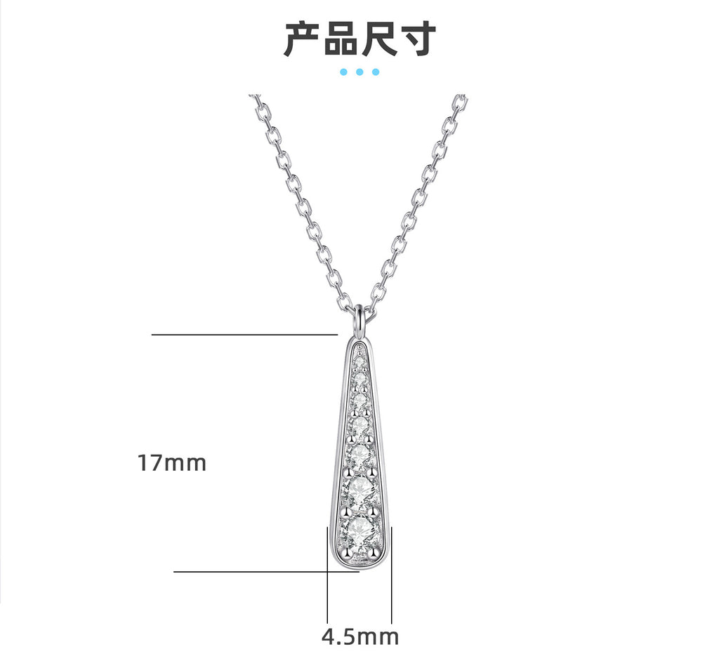 925 Sterling Silver Teardrop Pendant Necklace – Minimalist Delicate Chain