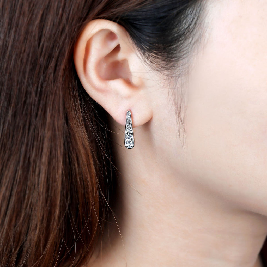 925 Sterling Silver Tassel Earrings – Zirconia Dangle for Women