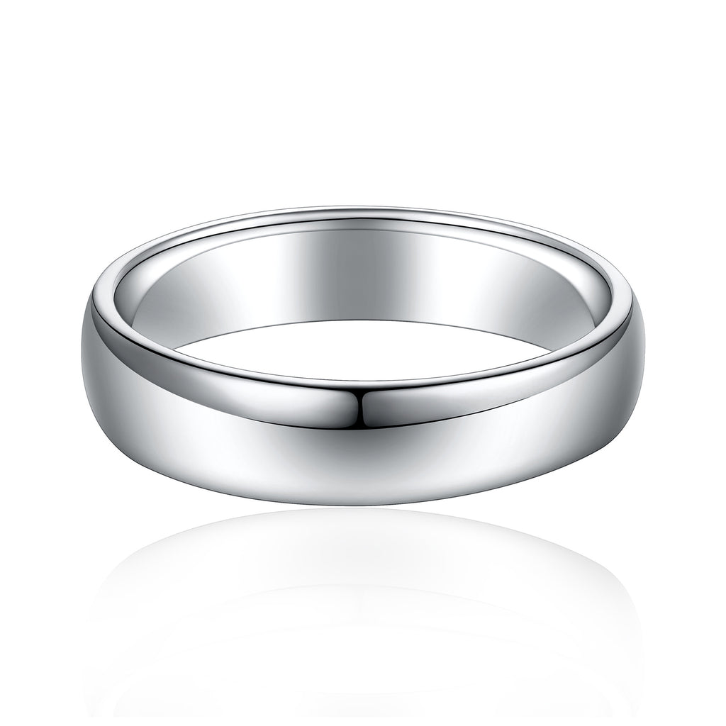 Stylish Curved Polished 925 Sterling Silver Plain Band - Women's Statement Ring