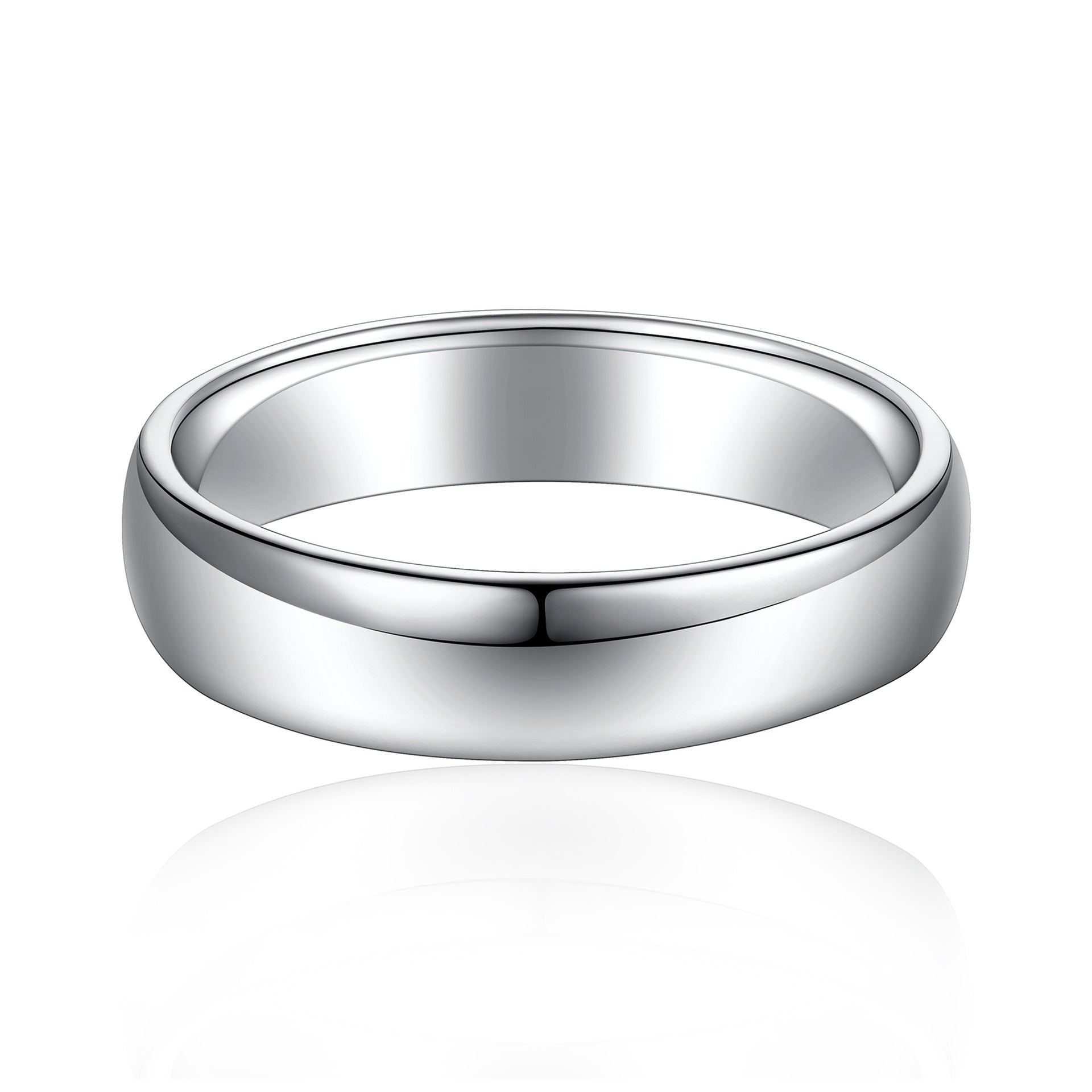 Stylish Curved Polished 925 Sterling Silver Plain Band - Women's Statement Ring