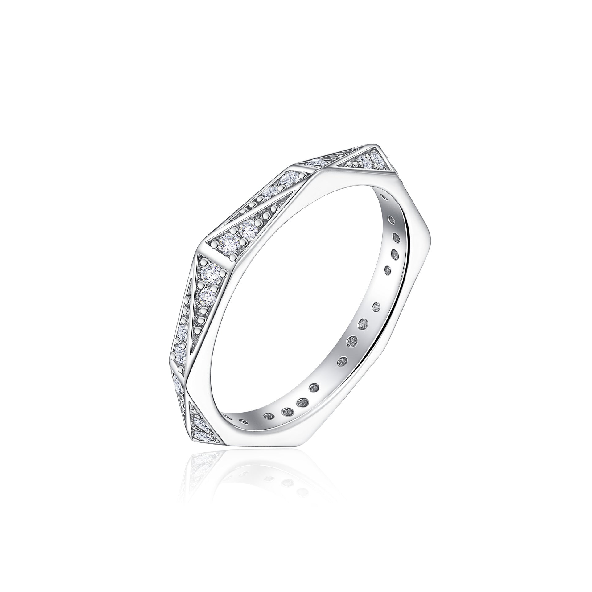 925 Sterling Silver Full Pave CZ Eternity Band | Women's Wedding Ring, Full Circle Diamond-Look Ring