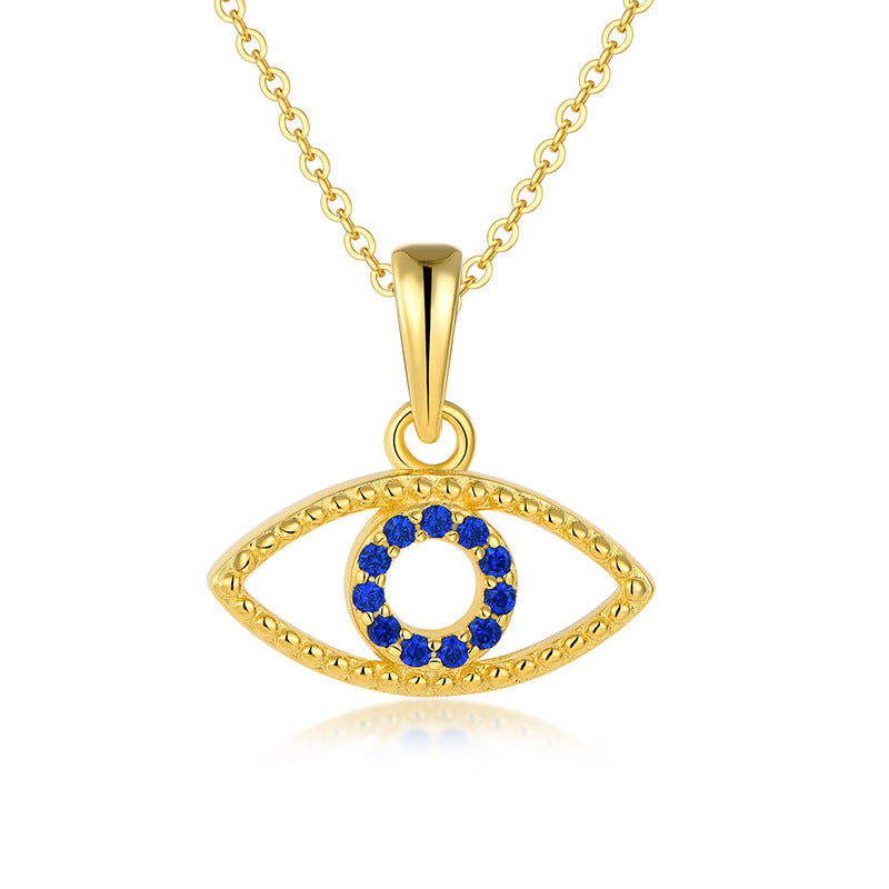Evil Eye Silver Necklace for Women - S925 Sterling Silver Protective Dainty Choker