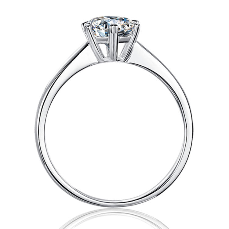 Snowdrift™ Solitaire Moissanite Ring – Sterling Silver Claw Setting