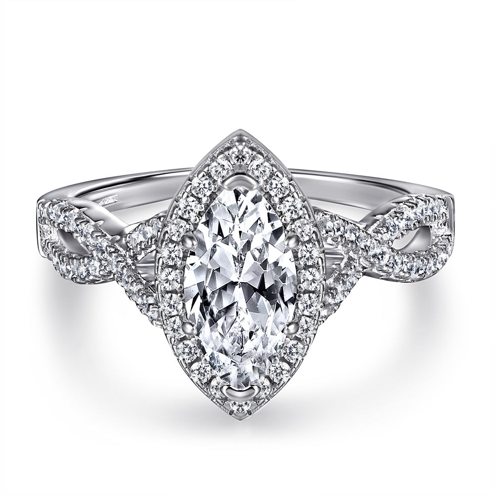 925 Sterling Silver Marquise CZ Ring Set for Women - Timeless Sparkle & Durable Elegance