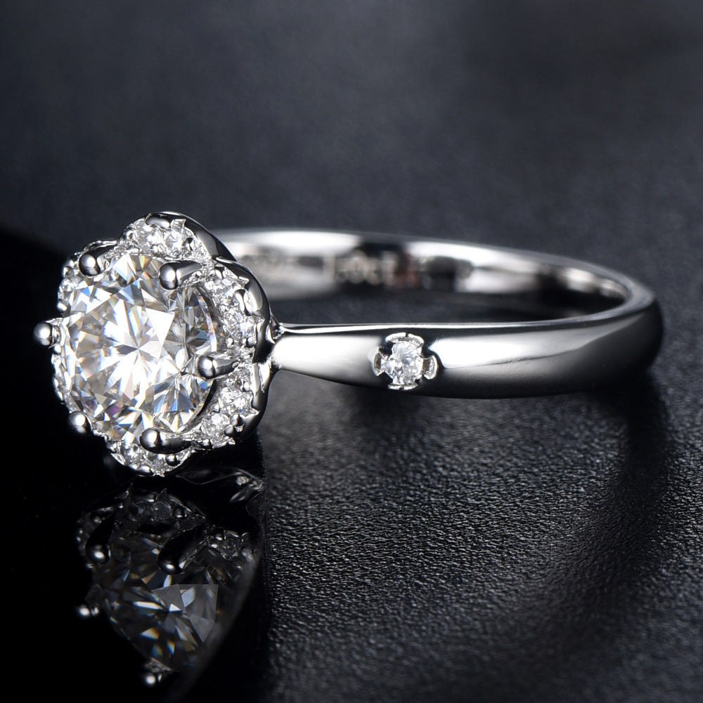 The Florette Collection – 1 Carat Floral Moissanite & Diamond Ring